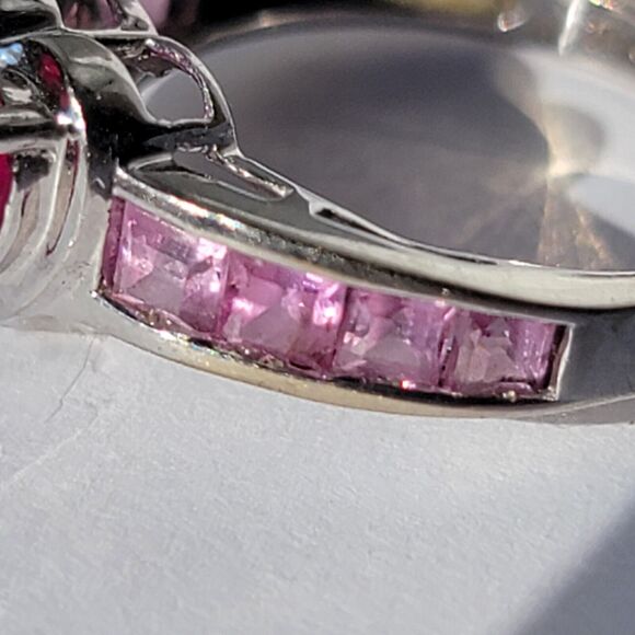 Vintage THL 10k White Gold Ruby Heart Ring, Size 5.25 - Elegant & Timeless - Picture 11 of 15